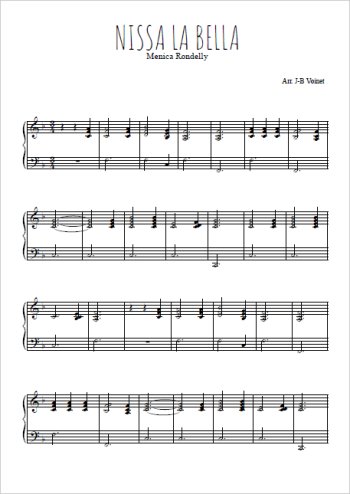 Téléchargez l'arrangement pour piano de la partition de Nissa la Bella en PDF